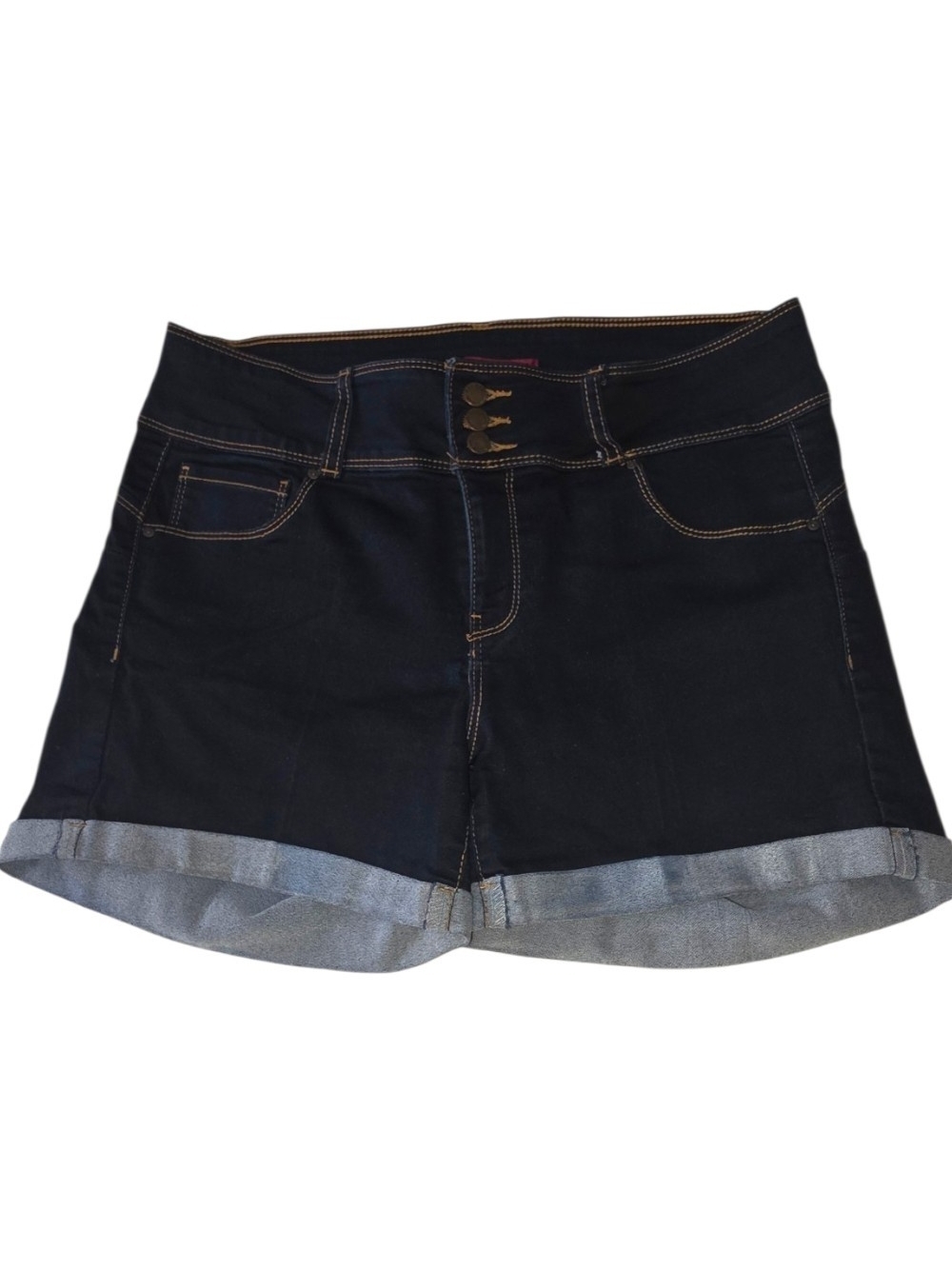 Wax Jean Dark Wash High-Rise Cuffed Denim Shorts Size 1X